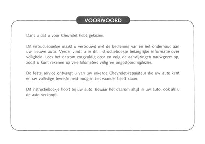 2004-2010 Chevrolet Nubira Owner's Manual | Dutch