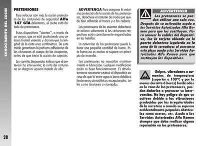 2000-2005 Alfa Romeo 147 Bedienungsanleitung | Spanisch