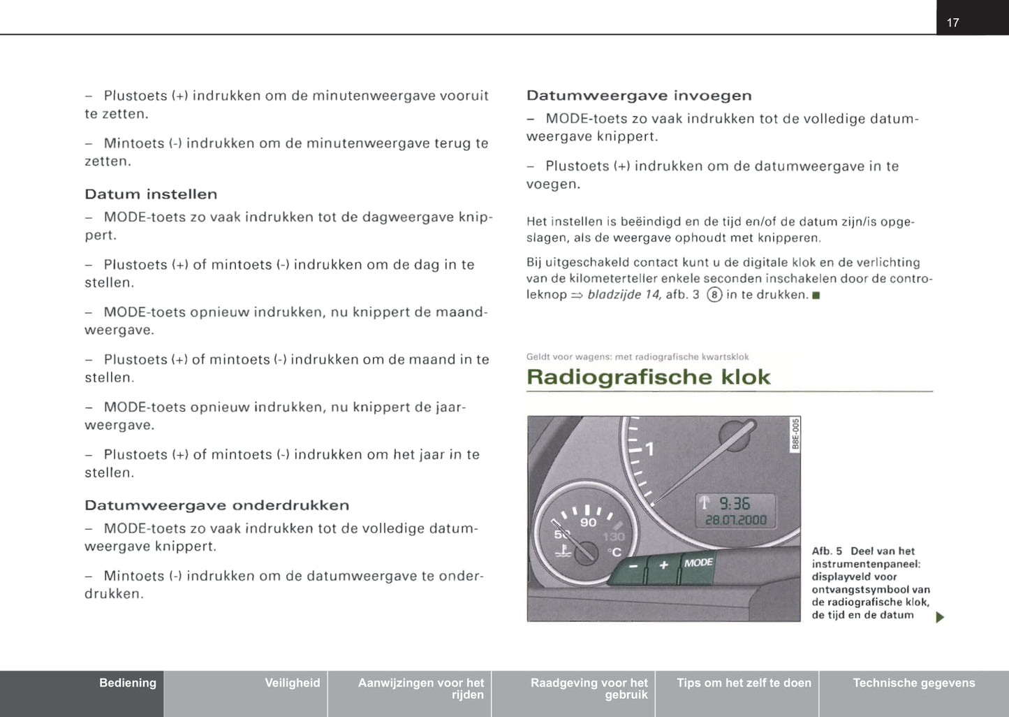 2001-2004 Audi A4 Bedienungsanleitung | Niederländisch