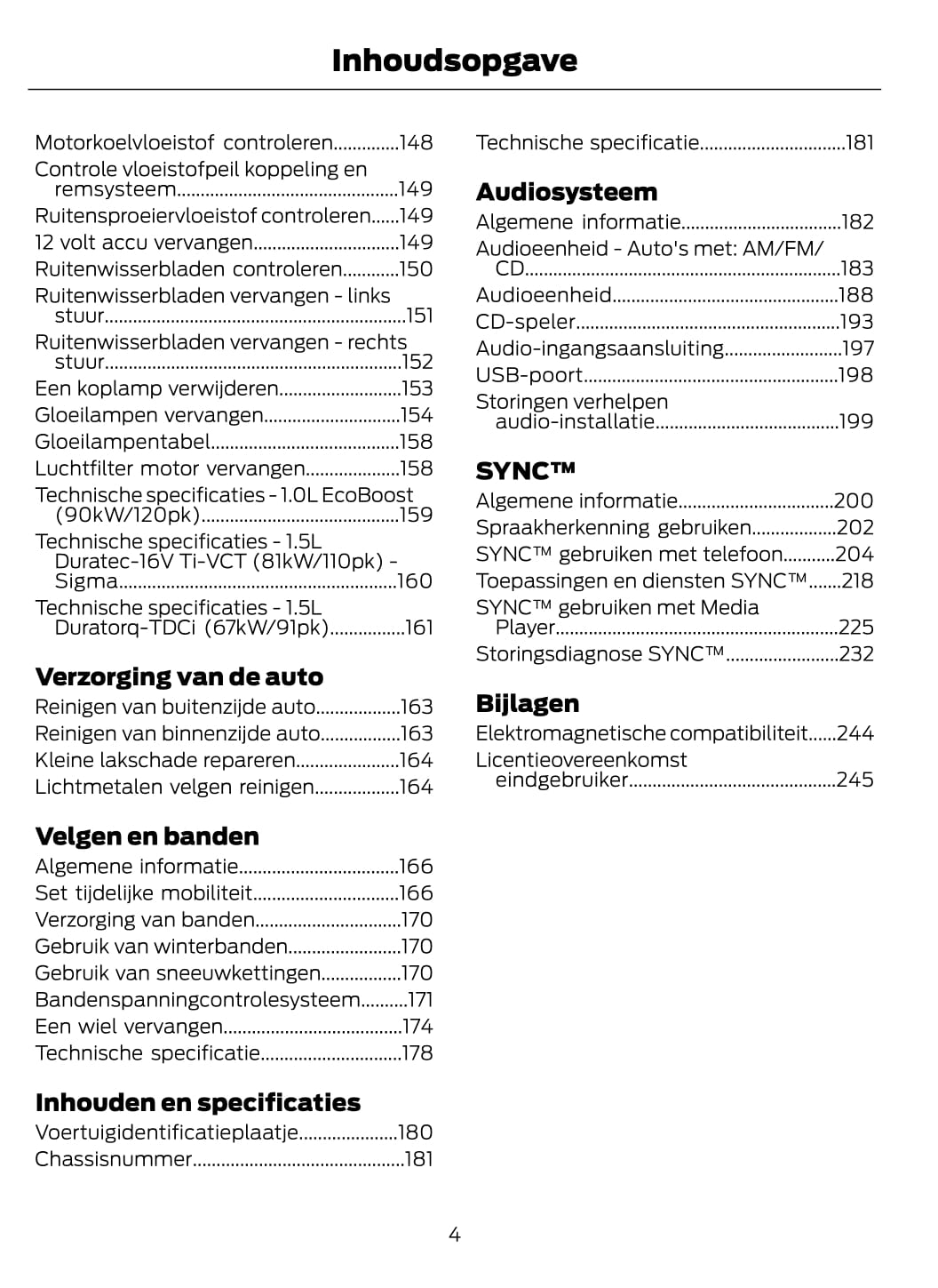 2014-2015 Ford EcoSport Owner's Manual | Dutch