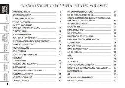 2010-2011 Fiat Idea Bedienungsanleitung | Deutsch