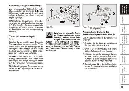 2010-2011 Fiat Idea Bedienungsanleitung | Deutsch