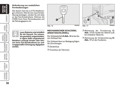 2010-2011 Fiat Idea Bedienungsanleitung | Deutsch