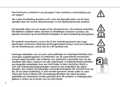 1986-1990 Ford Escort/Escort Van/Escort Express Owner's Manual | Dutch