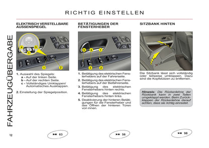 2011-2012 Citroën C6 Owner's Manual | German