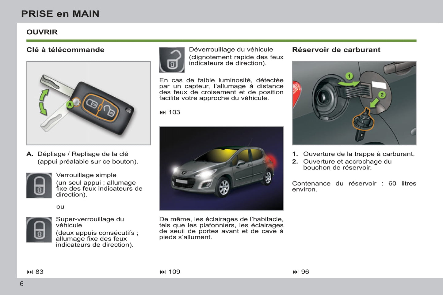 2012-2014 Peugeot 308 Owner's Manual | French