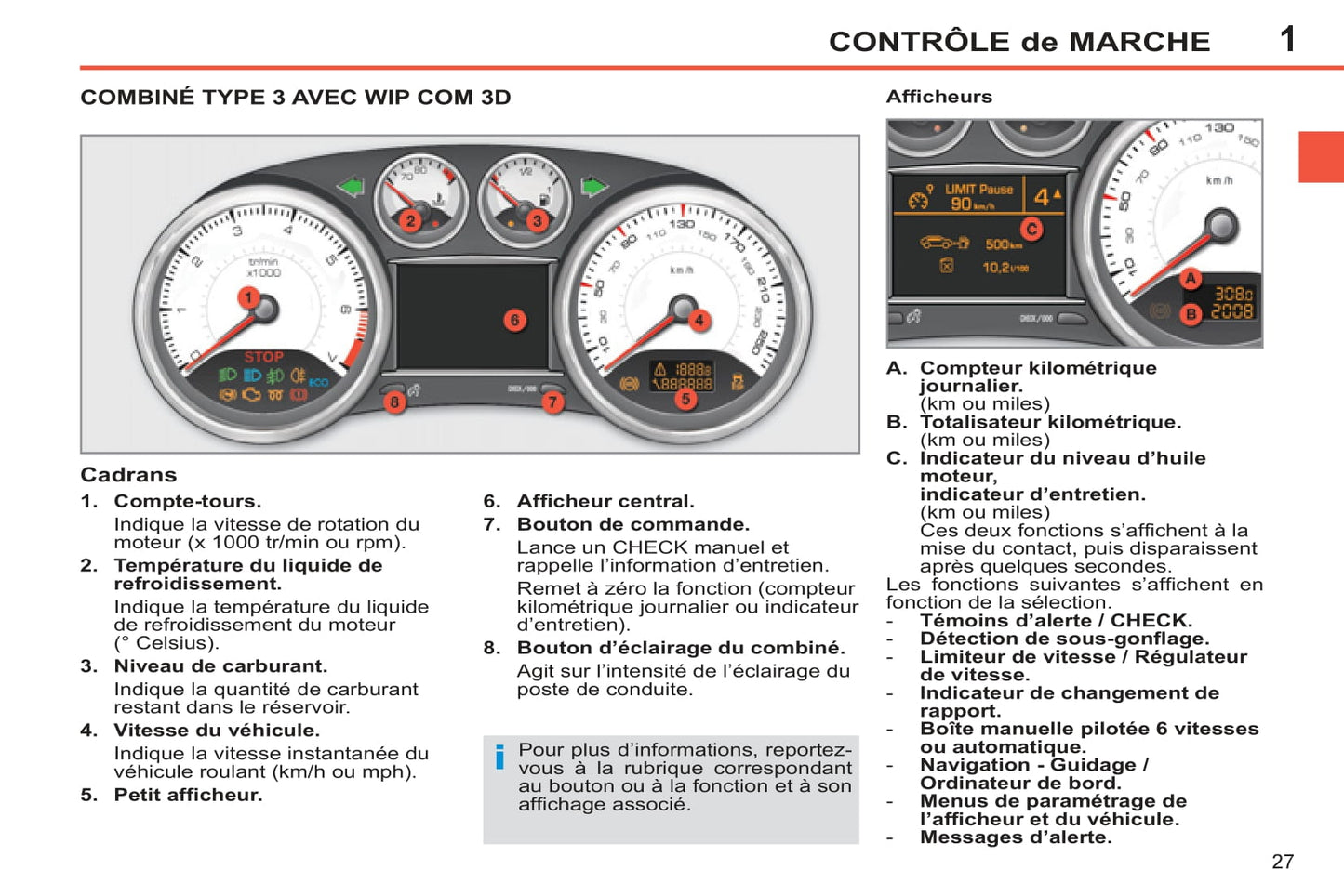 2012-2014 Peugeot 308 Owner's Manual | French