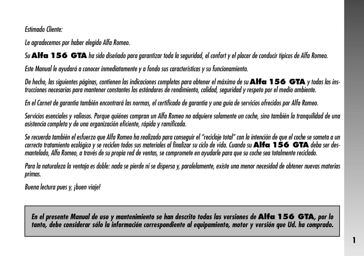 2004-2007 Alfa Romeo 156 Manuel du propriétaire | Espagnol