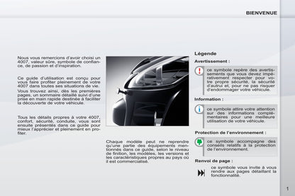 2011-2012 Peugeot 4007 Manuel du propriétaire | Français