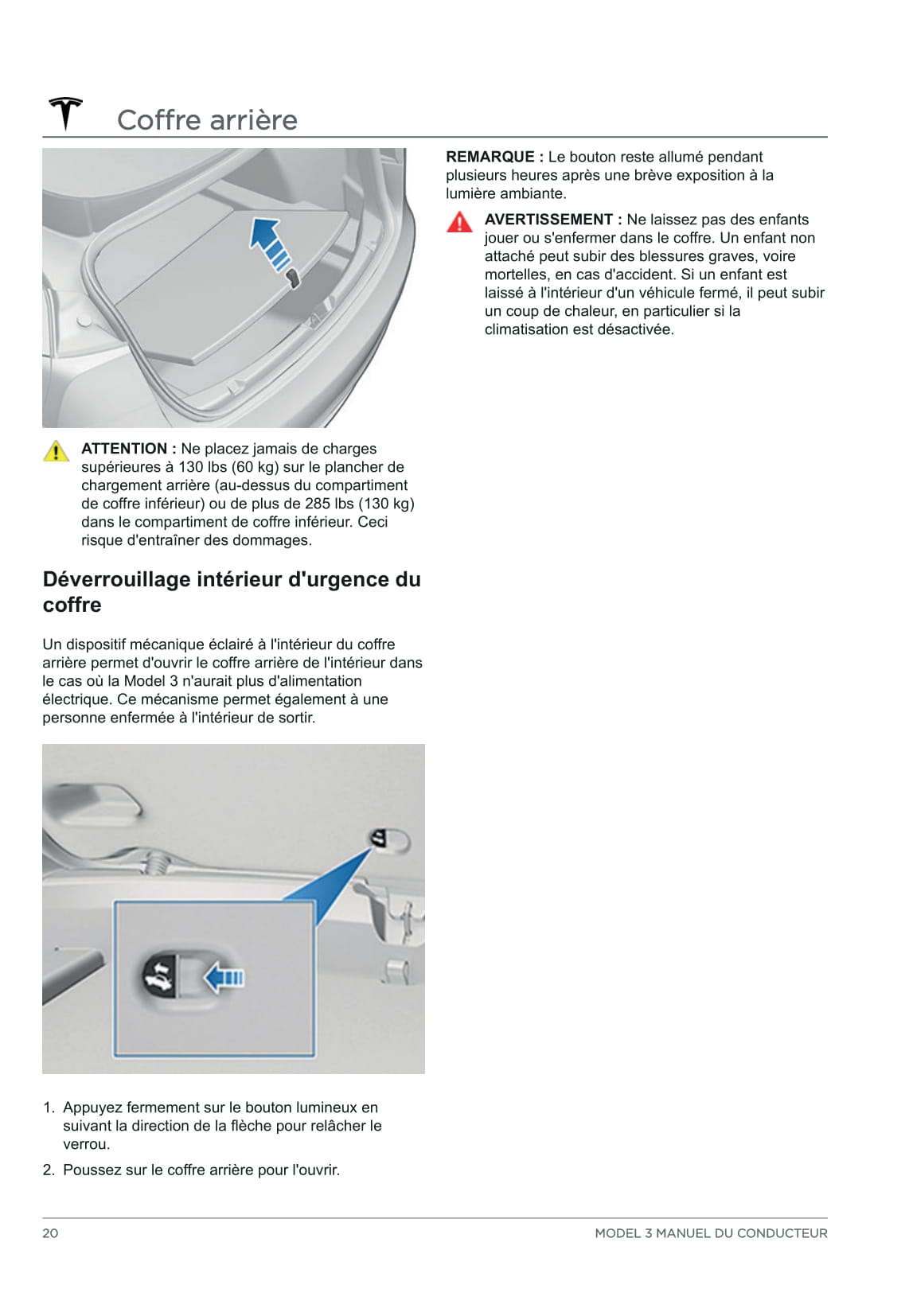 2020 Tesla Model 3 Owner's Manual | French