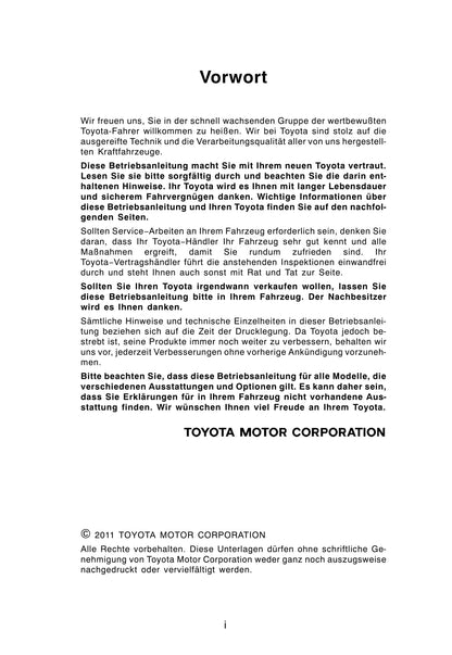 2009-2014 Toyota Aygo Manuel du propriétaire | Allemand