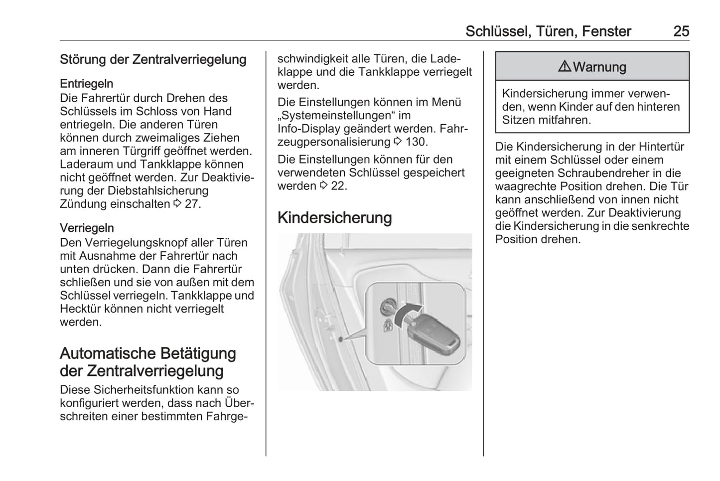 2017-2018 Opel Zafira/Zafira Tourer Owner's Manual | German