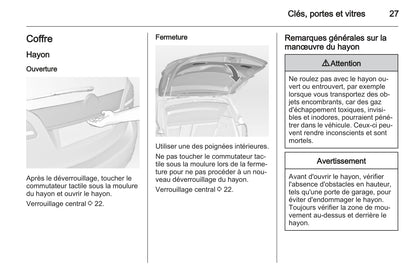 2012-2013 Opel Meriva Owner's Manual | French