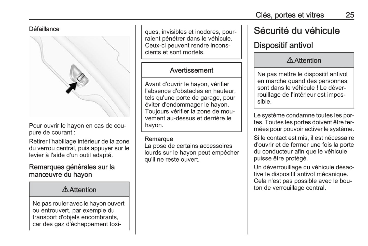 2016-2017 Opel Antara Owner's Manual | French