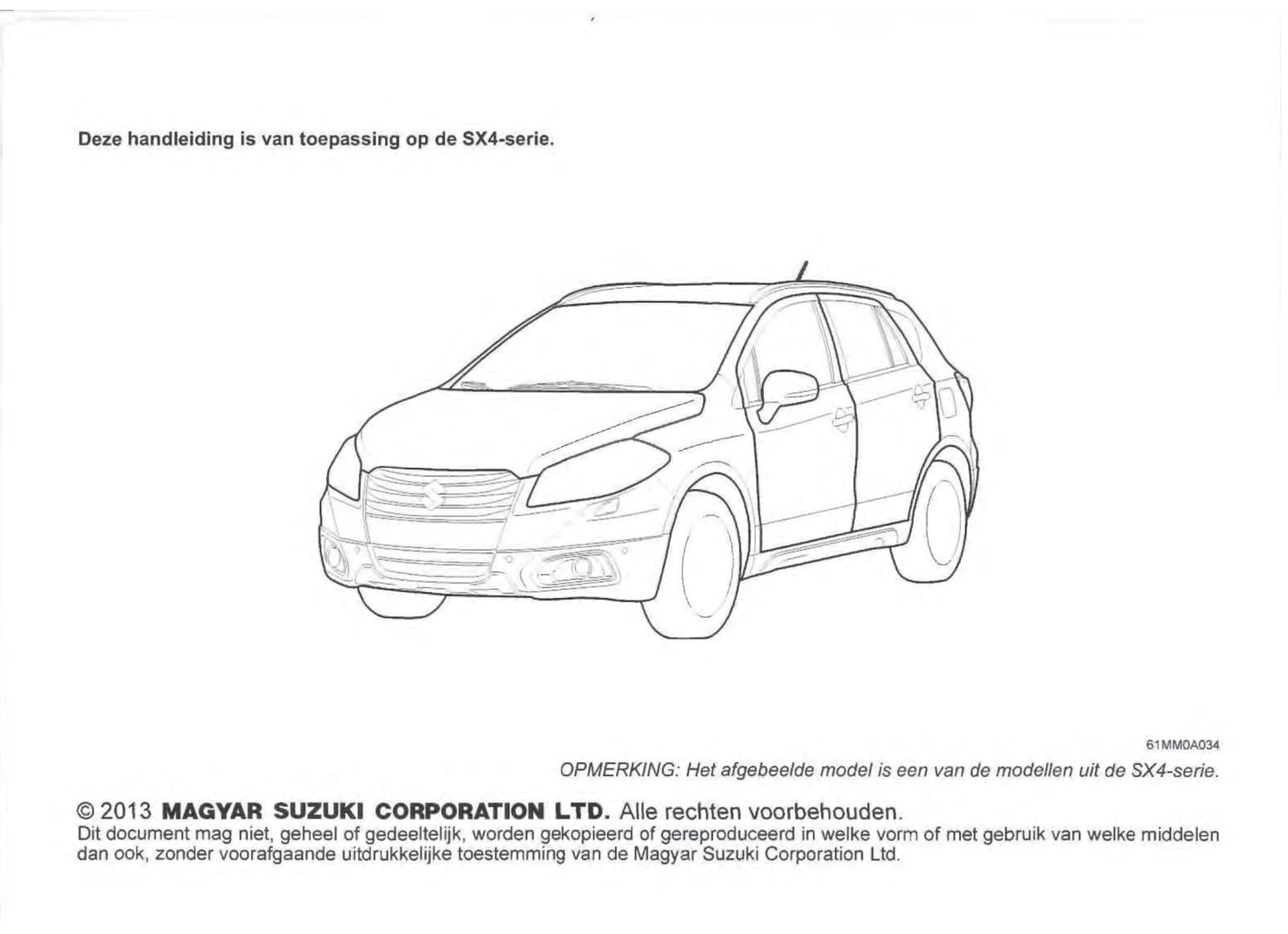 2013-2014 Suzuki S-Cross Owner's Manual | Dutch