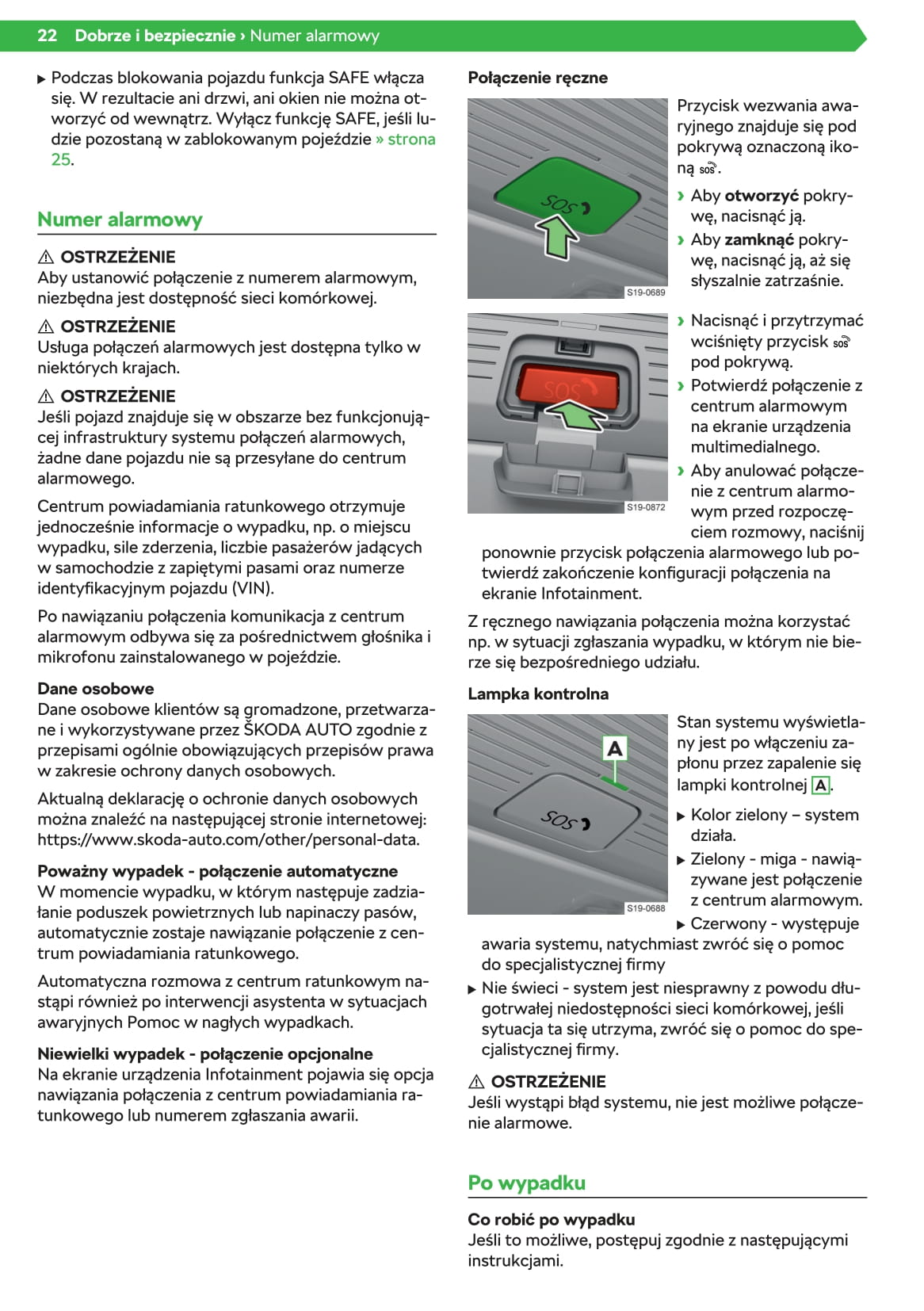 2020 Skoda Octavia Owner's Manual | Polish