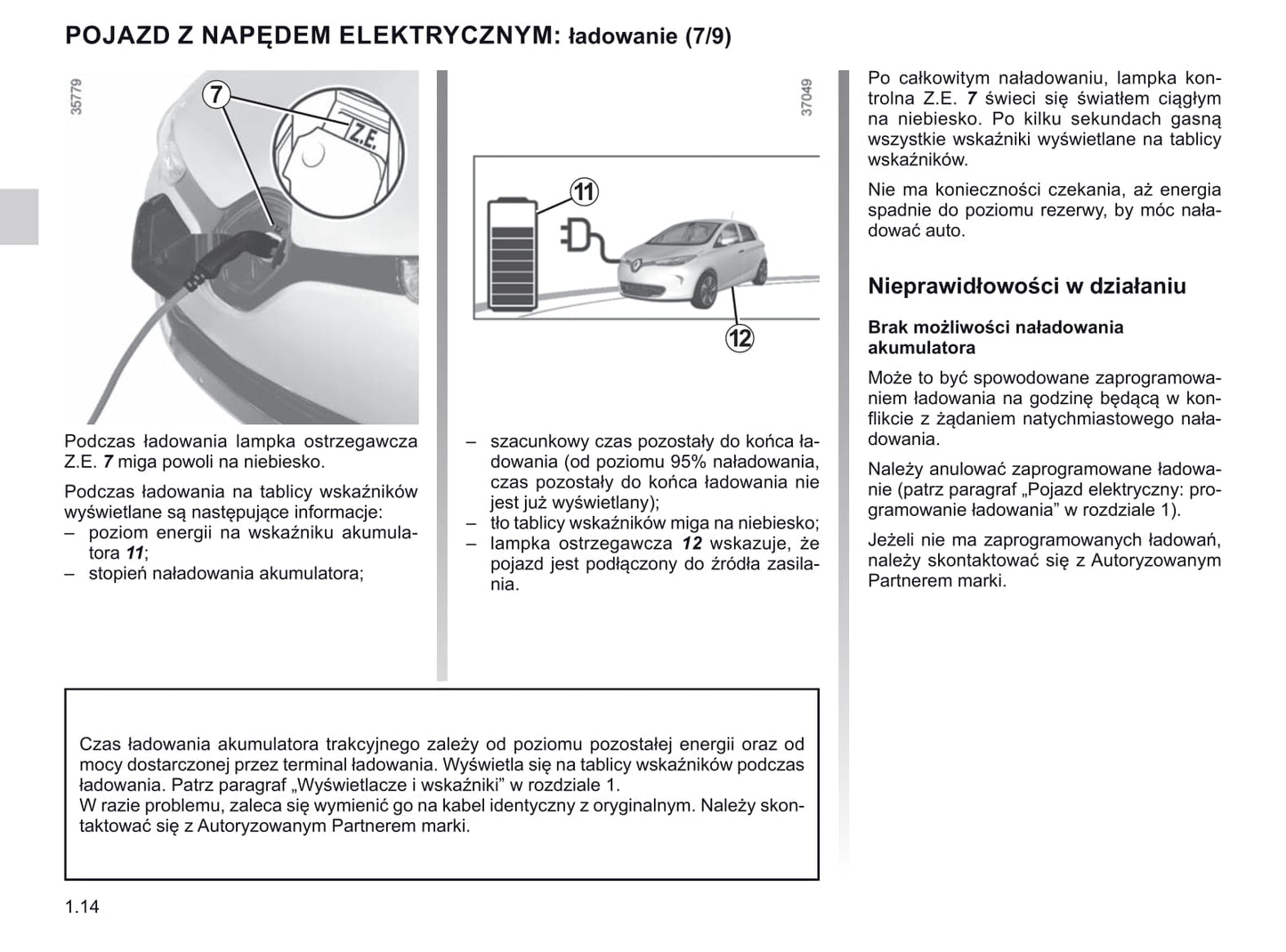 2018-2019 Renault Zoe Bedienungsanleitung | Polnisch