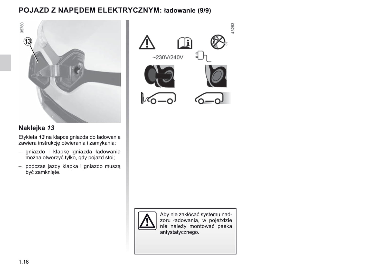 2018-2019 Renault Zoe Bedienungsanleitung | Polnisch