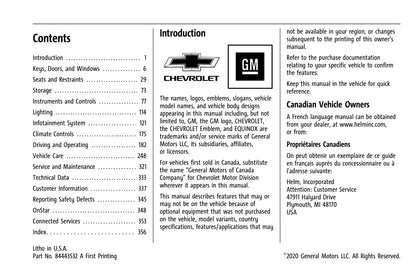2021 Chevrolet Equinox Bedienungsanleitung | Englisch