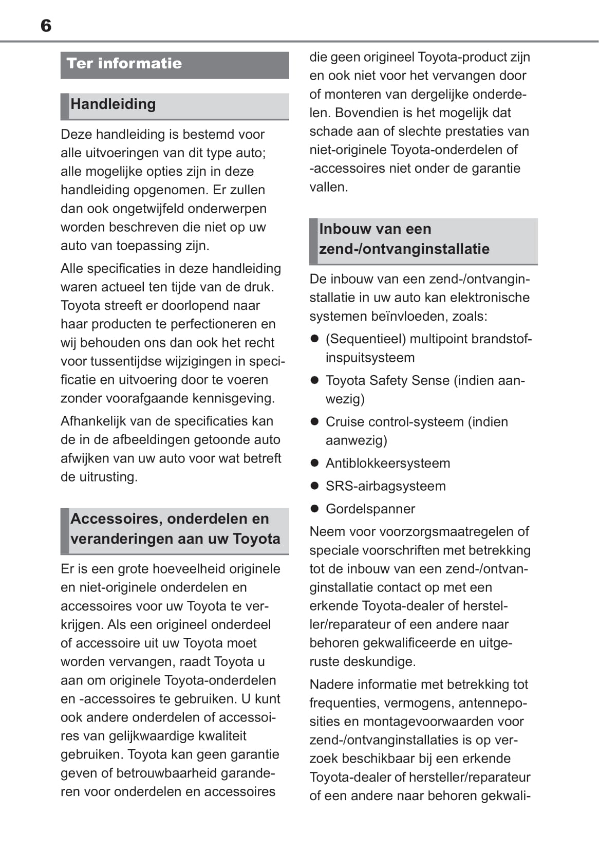 2019 Toyota Corolla Sedan Hybrid Owner's Manual | Dutch