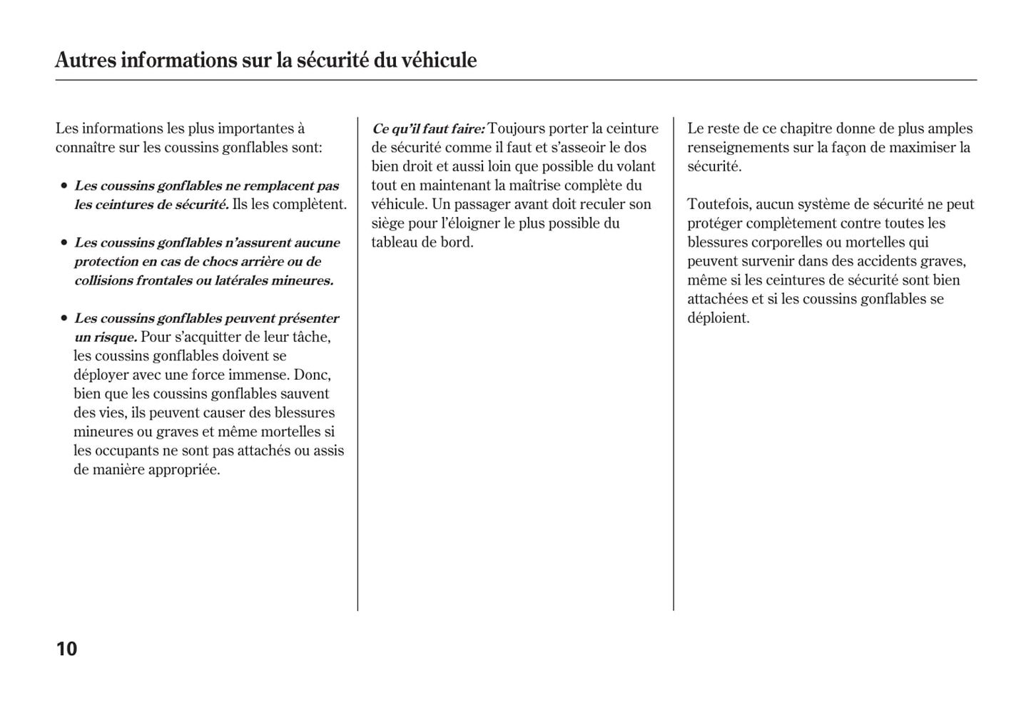 2007-2010 Honda CR-V Manuel du propriétaire | Français