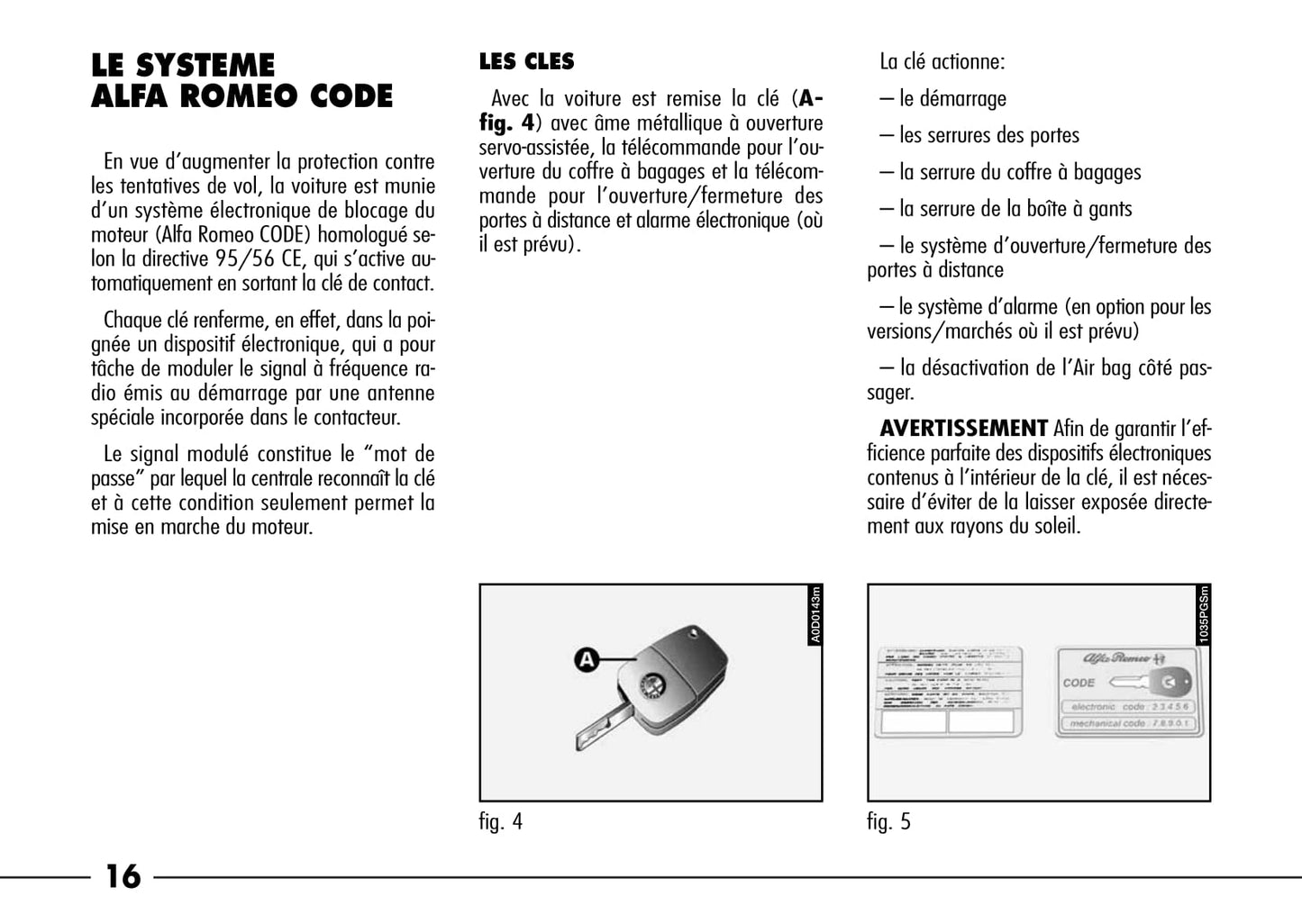 2003-2007 Alfa Romeo 166 Owner's Manual | French