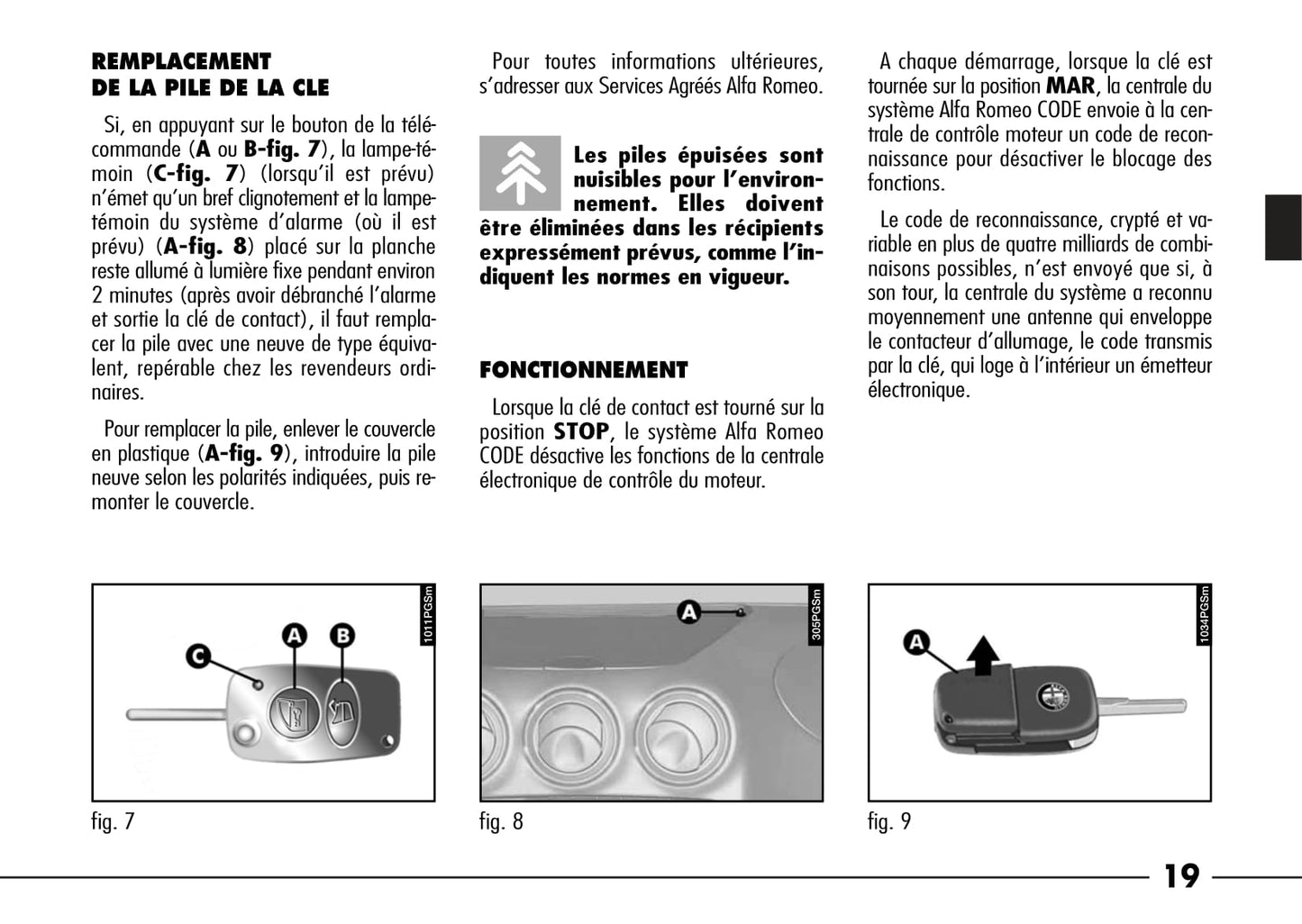 2003-2007 Alfa Romeo 166 Owner's Manual | French