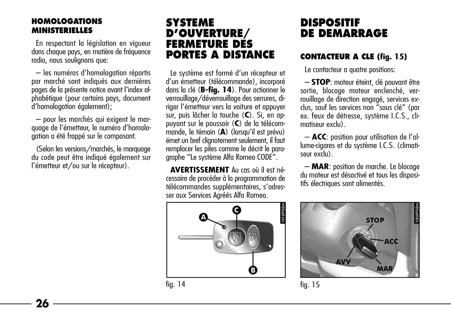 2003-2007 Alfa Romeo 166 Owner's Manual | French