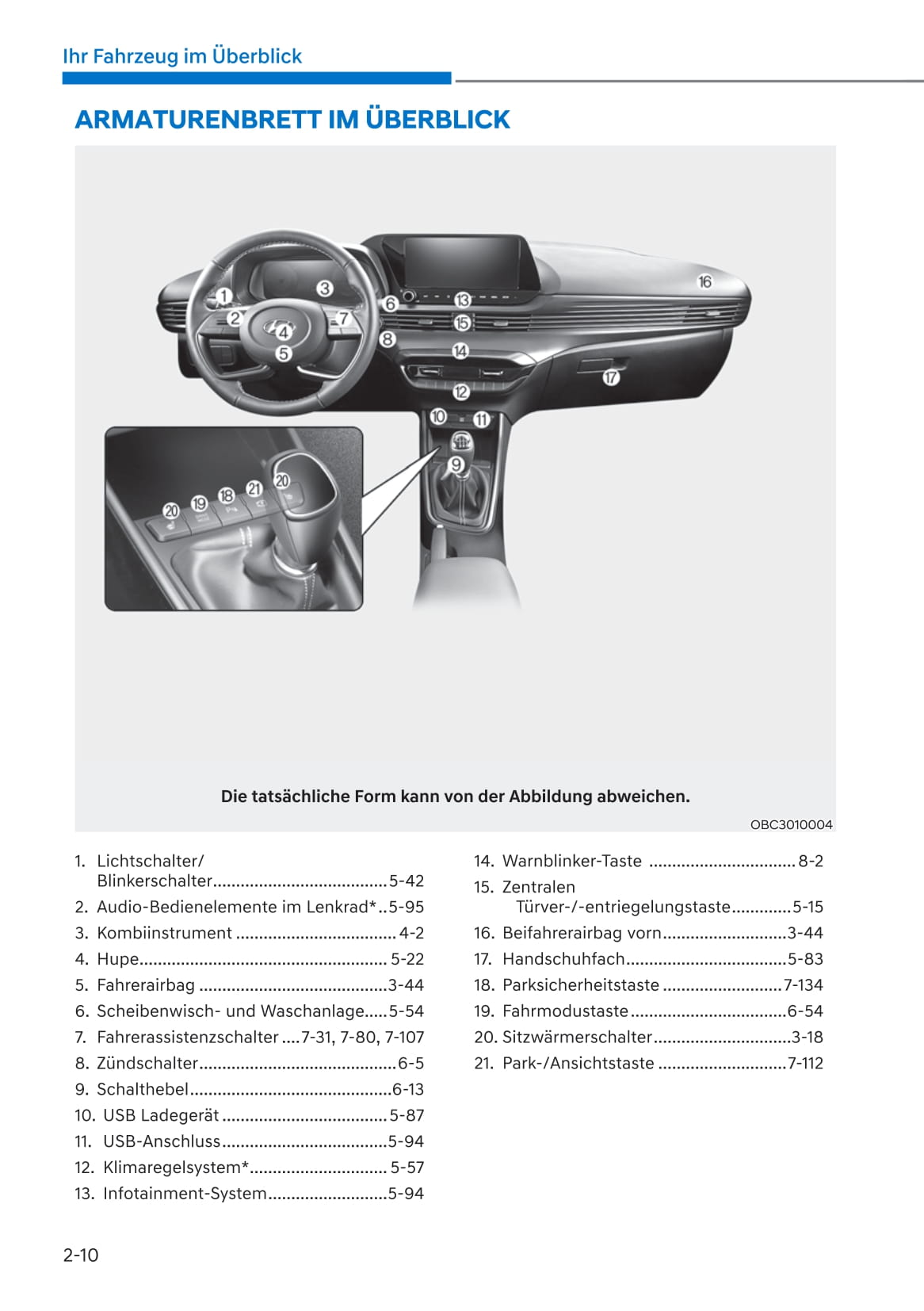 2021-2022 Hyundai i20/Bayon Bedienungsanleitung | Deutsch