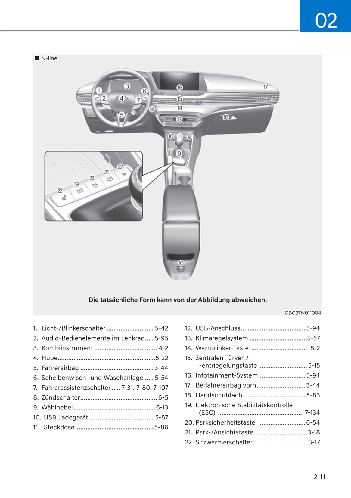 2021-2022 Hyundai i20/Bayon Bedienungsanleitung | Deutsch