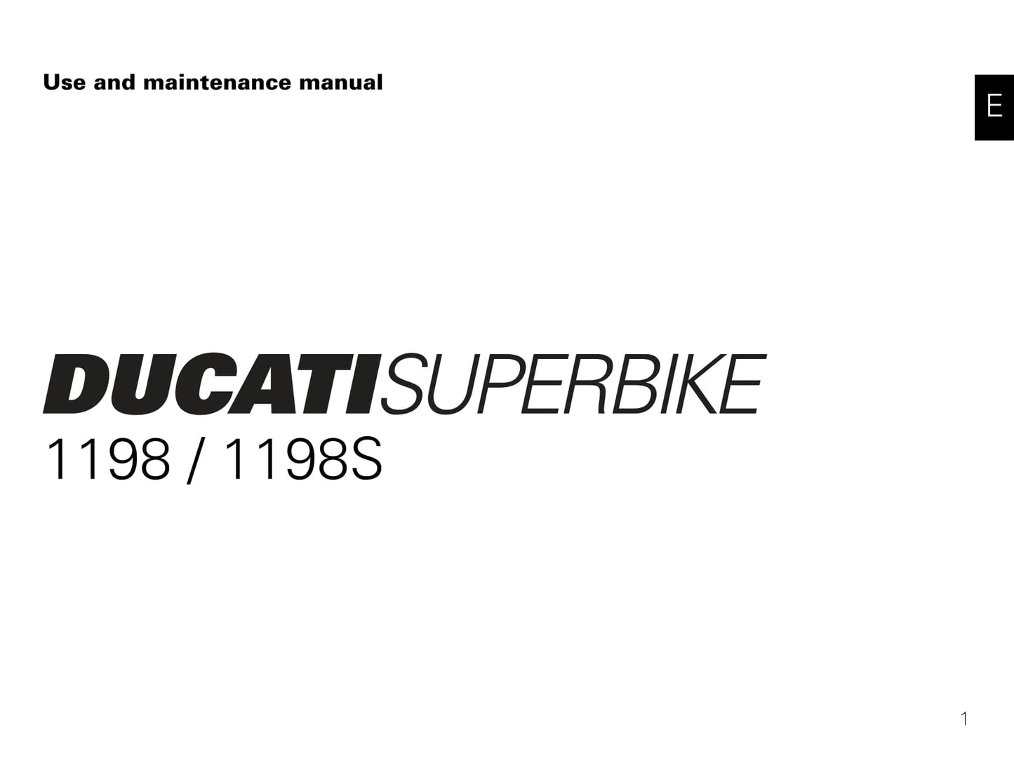 2009-2011 Ducati Superbike 1198/Superbike 1198s Owner's Manual | English
