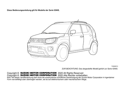 2020-2023 Suzuki Ignis Manuel du propriétaire | Allemand