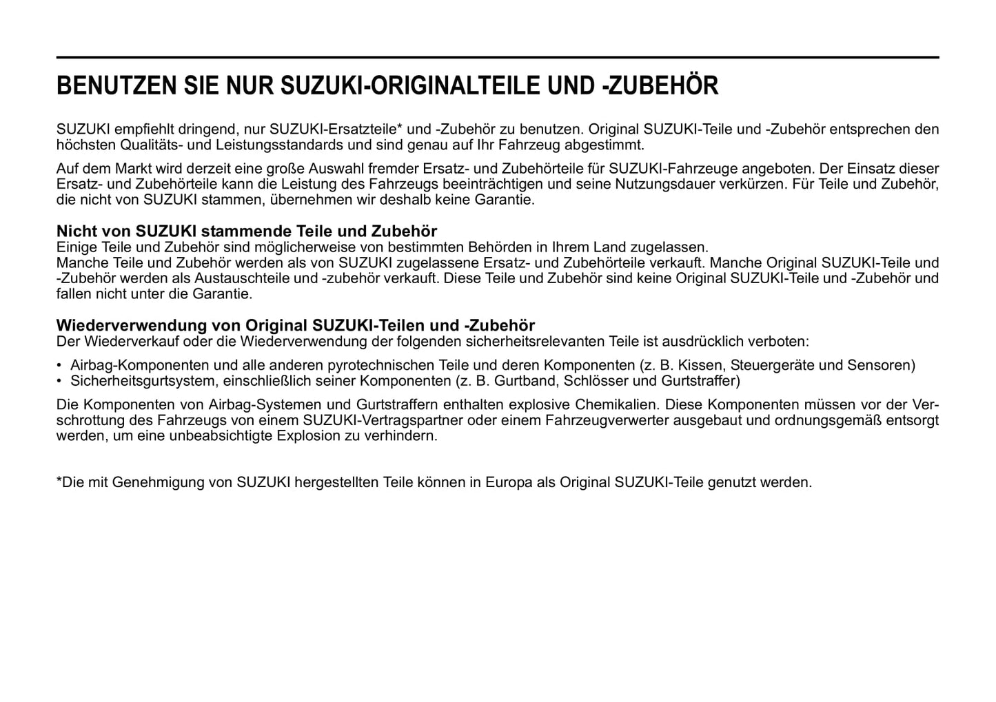 2020-2021 Suzuki Ignis Owner's Manual | German