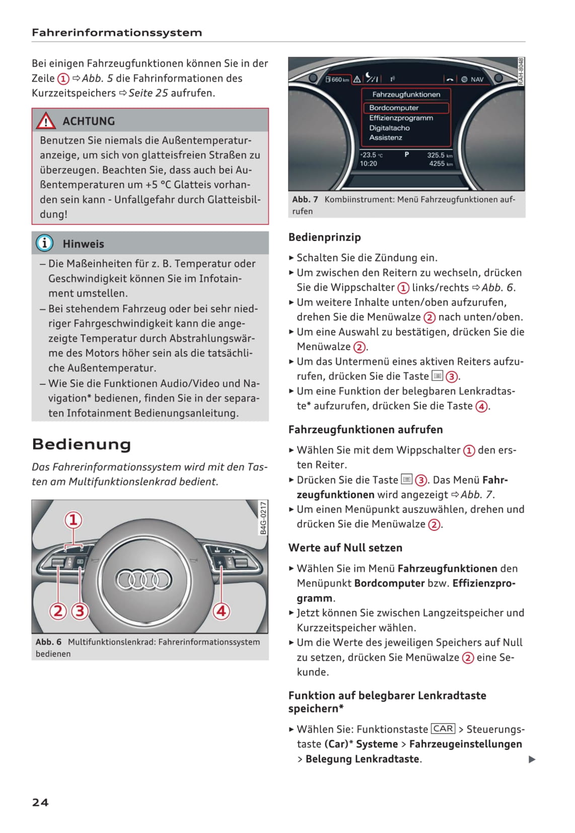 2014-2018 Audi A6 Bedienungsanleitung | Deutsch