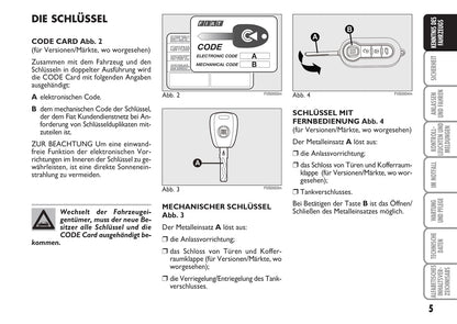 2009-2010 Fiat 500 Bedienungsanleitung | Deutsch