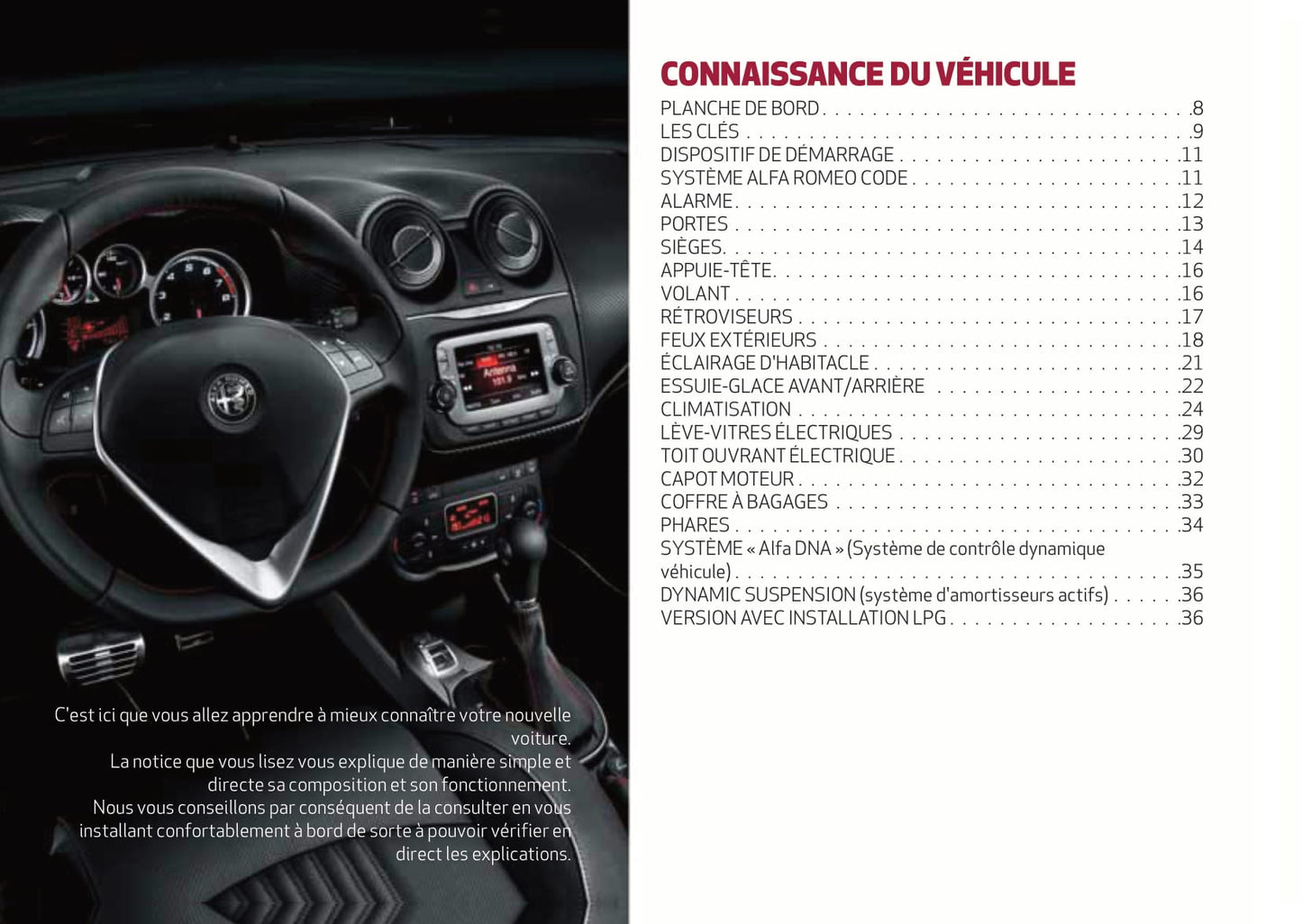 2013-2017 Alfa Romeo MiTo Gebruikershandleiding | Frans