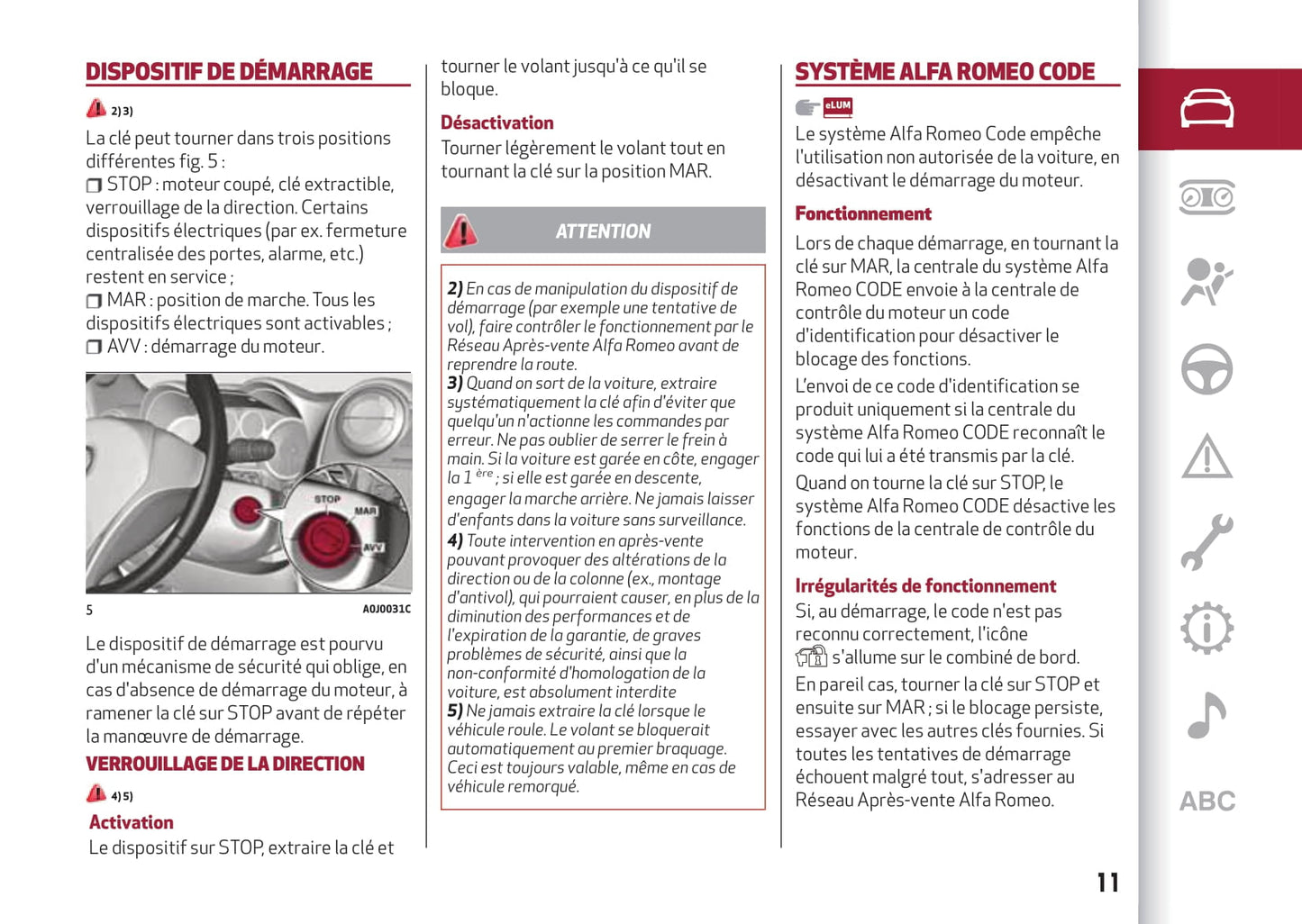 2013-2017 Alfa Romeo MiTo Bedienungsanleitung | Französisch