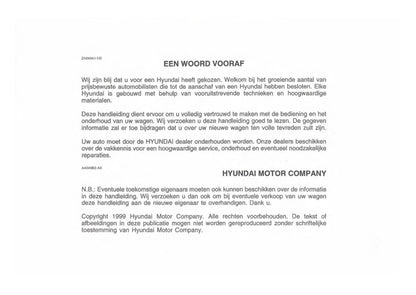 1999-2000 Hyundai Excel Bedienungsanleitung | Niederländisch