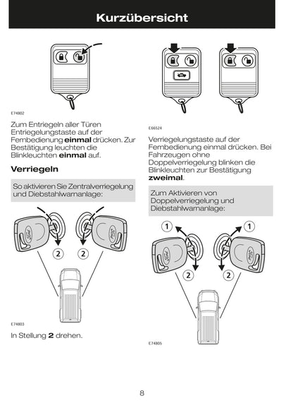 2002-2007 Ford Tourneo Connect / Transit Connect Bedienungsanleitung | Deutsch