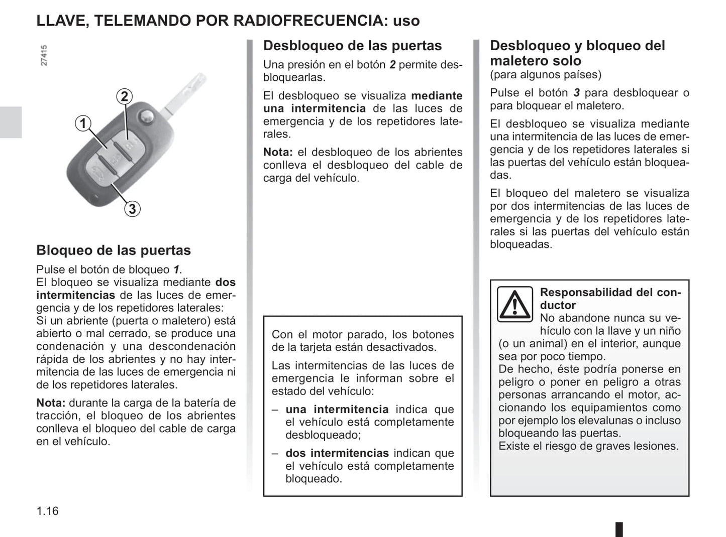 2012-2013 Renault Fluence Z.E. Owner's Manual | Spanish
