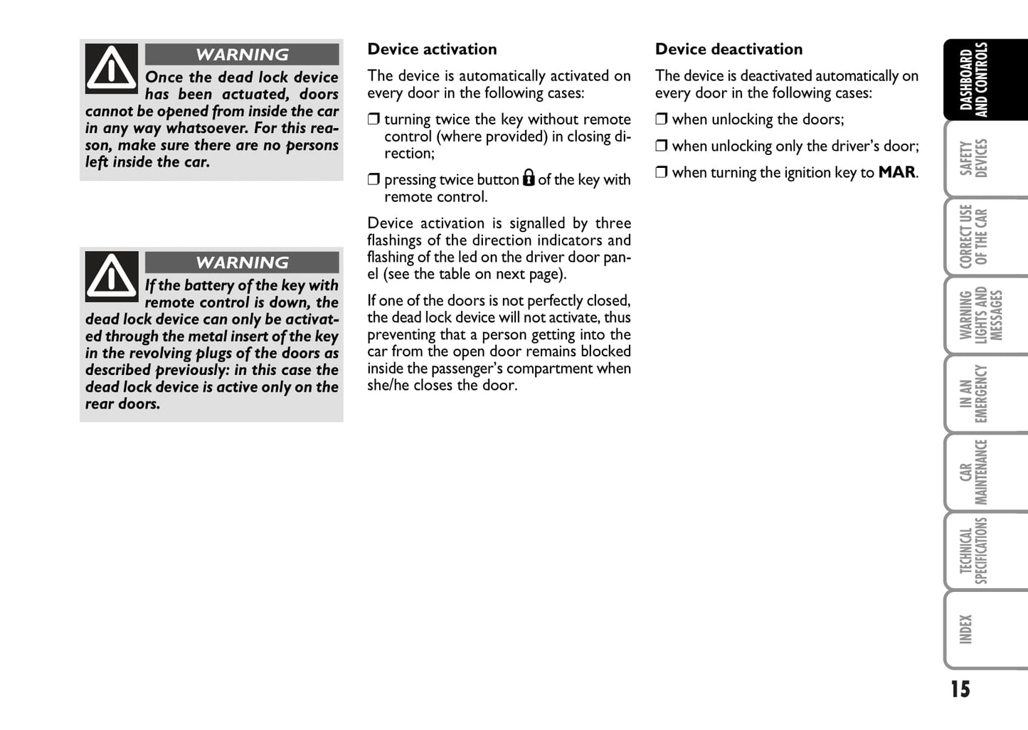 2006-2007 Fiat Stilo Owner's Manual | English