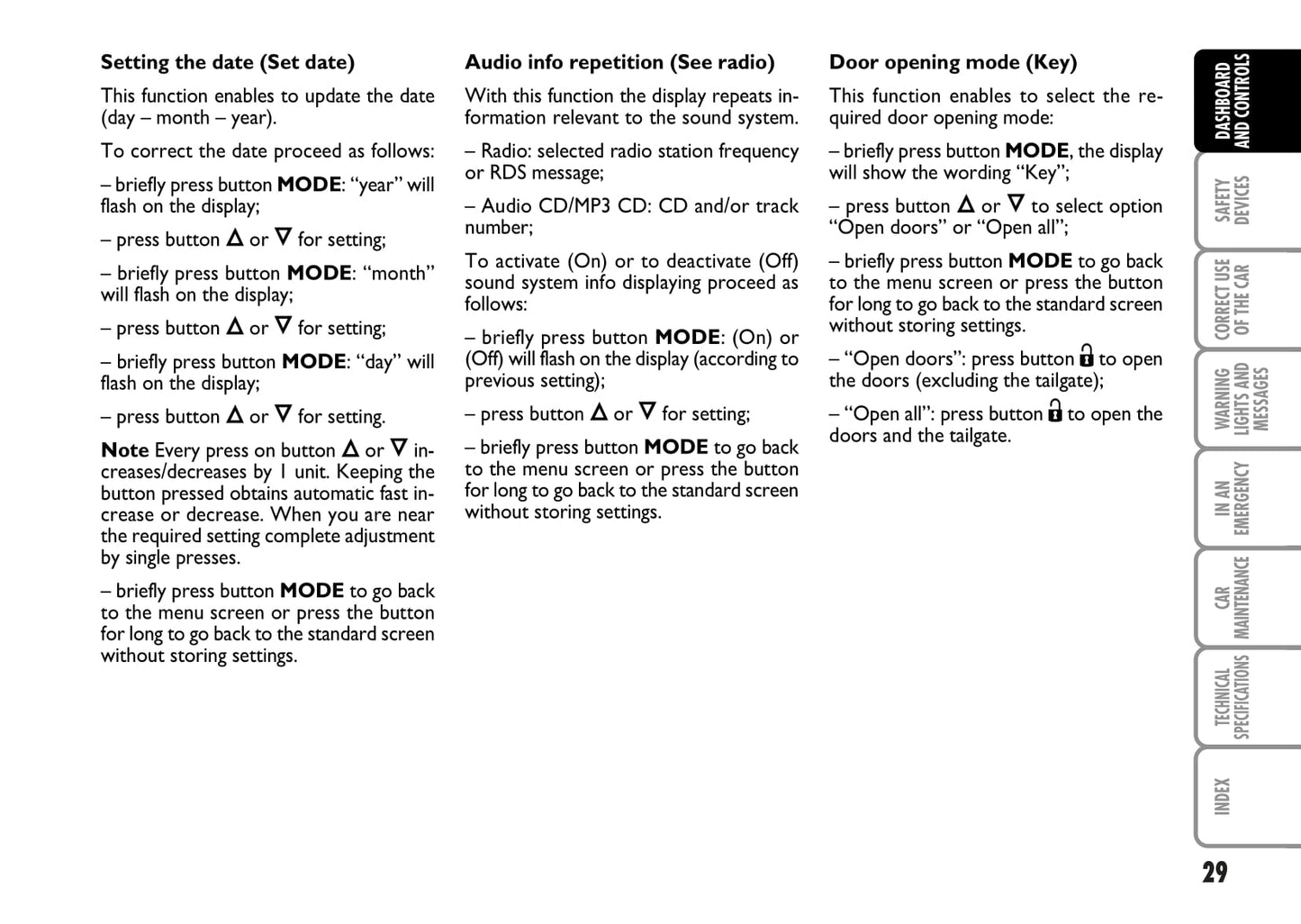 2006-2007 Fiat Stilo Owner's Manual | English