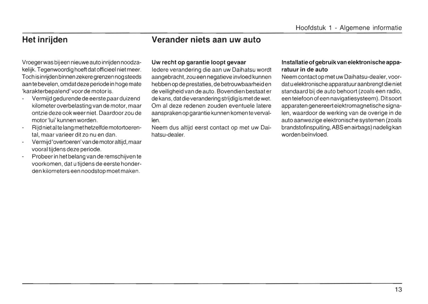 2004-2009 Daihatsu Trevis Bedienungsanleitung | Niederländisch