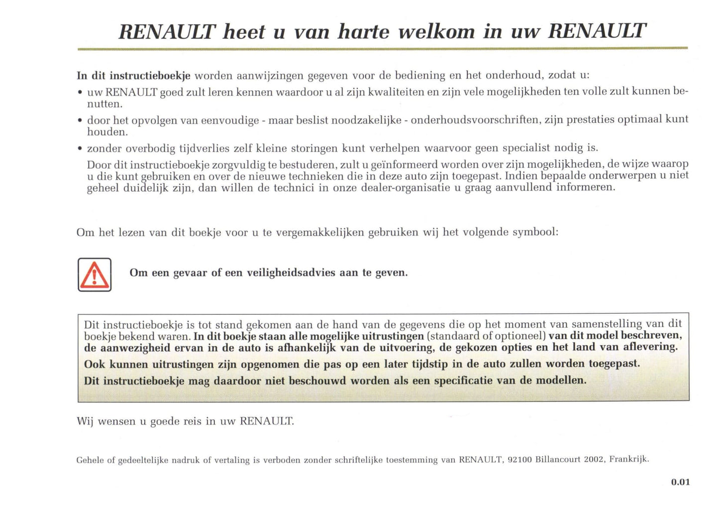 2001-2003 Renault Avantime Manuel du propriétaire | Néerlandais