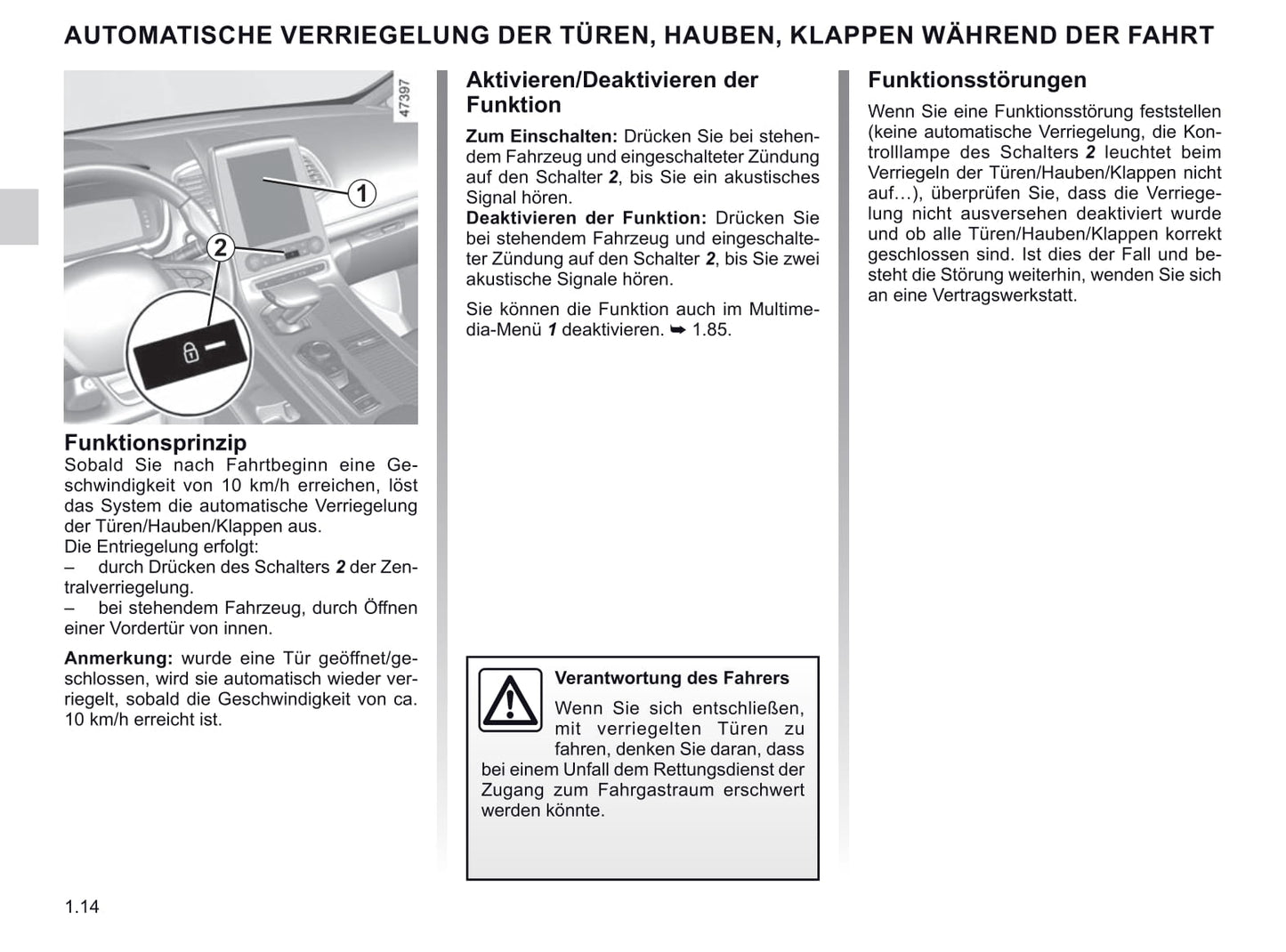 2019-2020 Renault Espace Owner's Manual | German