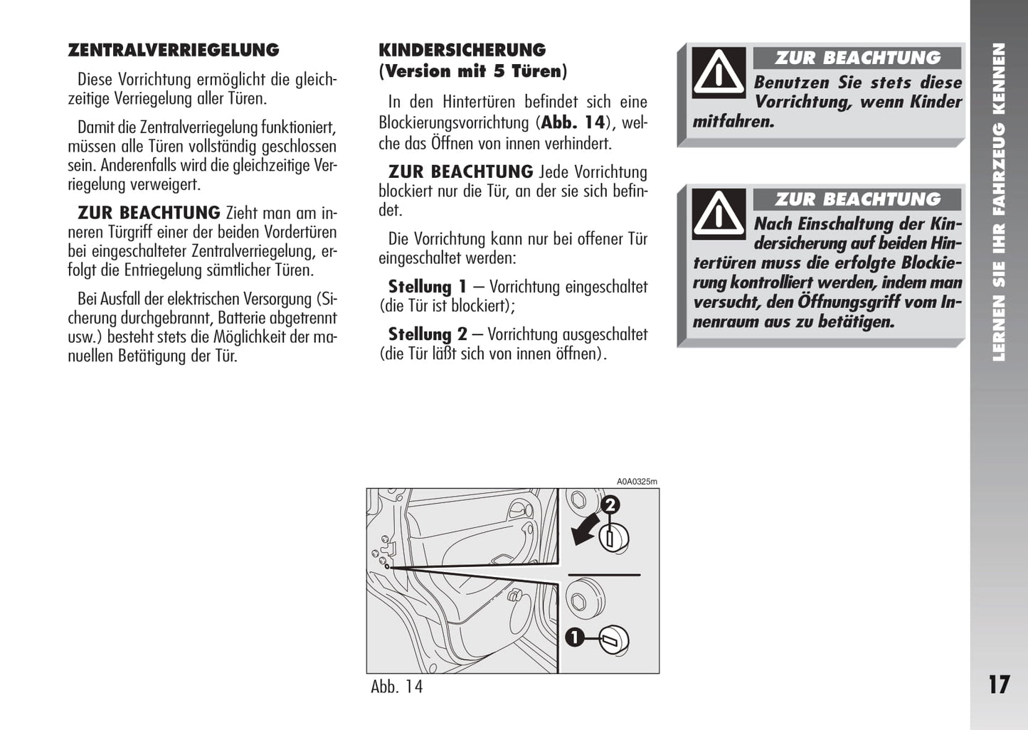 2007-2010 Alfa Romeo 147 Owner's Manual | German