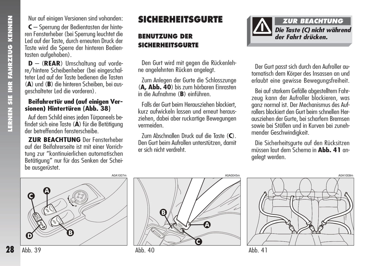 2007-2010 Alfa Romeo 147 Owner's Manual | German