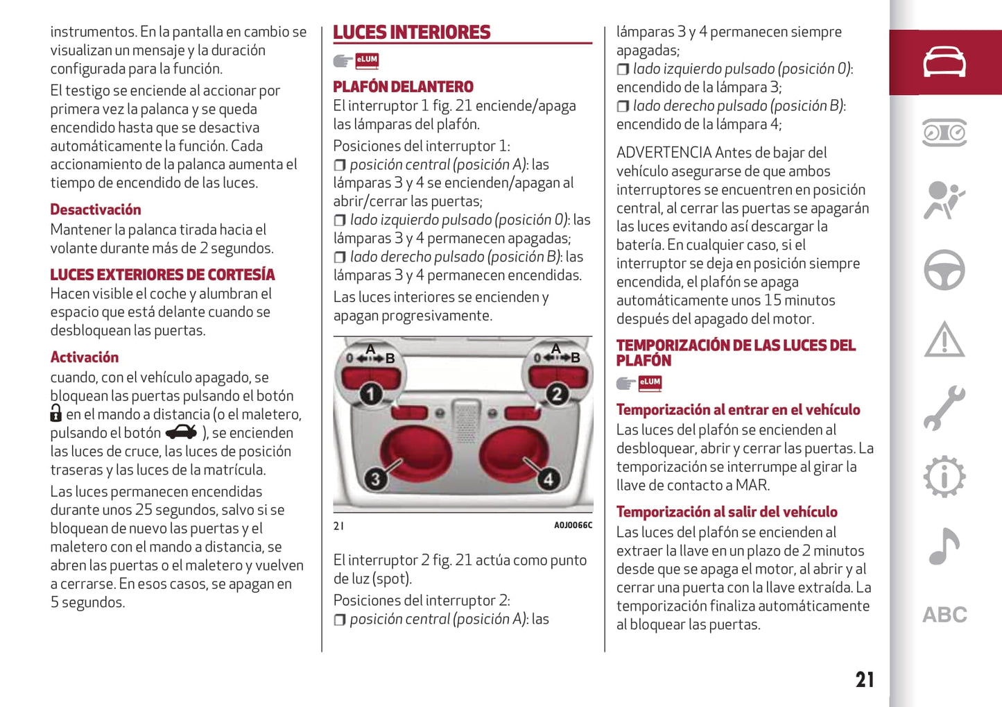2016-2020 Alfa Romeo MiTo Bedienungsanleitung | Spanisch