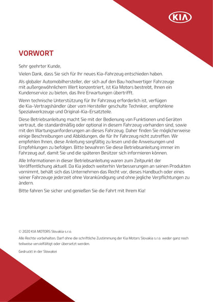 2020-2021 Kia Ceed Bedienungsanleitung | Deutsch