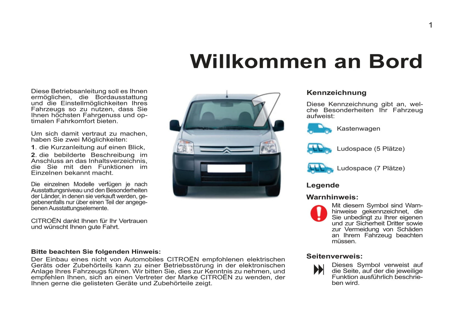 2011-2012 Citroën Berlingo First Bedienungsanleitung | Deutsch